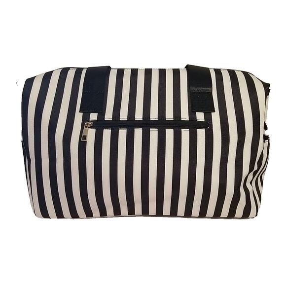 Alice & Olivia By‎ Stacey Bendet Black & White Striped Duffel Bag NWT - Picture 4 of 8